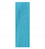 SŁOMKI RURKI PAPIEROWE 19,5x0,6cm niebieskie metaliczne 10szt - obrazek 2