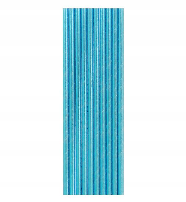 SŁOMKI RURKI PAPIEROWE 19,5x0,6cm niebieskie metaliczne 10szt