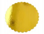 ZŁOTY PODKŁAD POD TORT CIASTO - Sztywny Karbowany - 30 cm