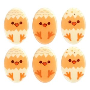 DEKORACJA CZEKOLADOWA WIELKANOC Jajka Kurczaki w Skorupkach 6szt