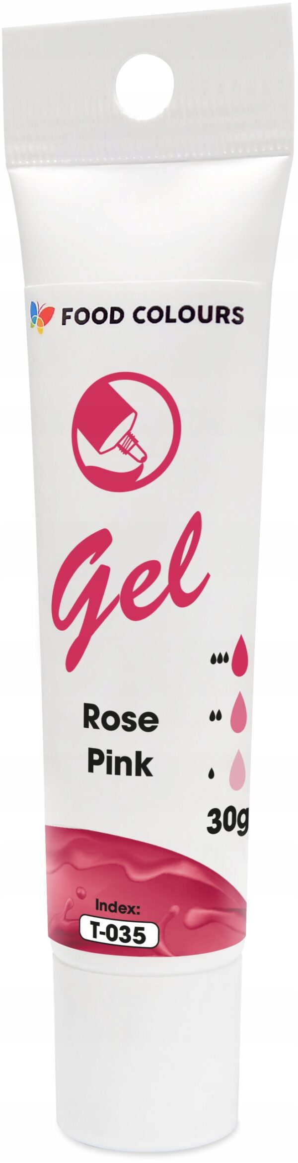 BARWNIK SPOŻYWCZY W ŻELU T-035 Rose Pink Różany Róż Różowy 30g