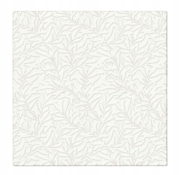 SERWETKI PAPIEROWE Tłoczony Wzór Perłowe Białe Floral 33x33cm 20szt Komunia