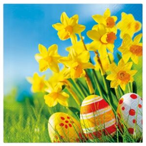 SERWETKI PAPIEROWE 3-warstwowe 33x33cm 20szt Wielkanoc Pisanki Żonkile