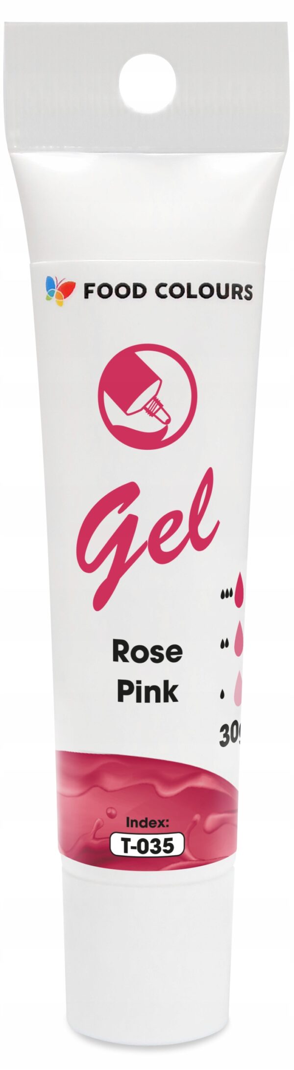 BARWNIK SPOŻYWCZY W ŻELU T-035 Rose Pink Różany Róż Różowy 30g
