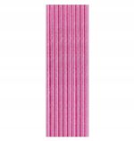 SŁOMKI RURKI PAPIEROWE 19,5x0,6cm różowe metaliczne 10szt - obrazek 2