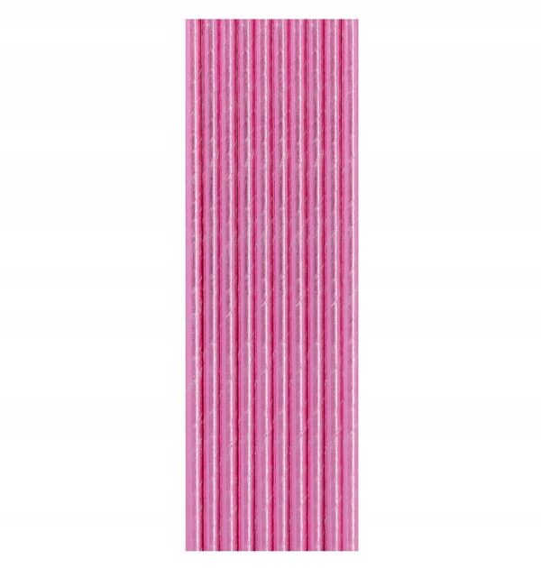 SŁOMKI RURKI PAPIEROWE 19,5x0,6cm różowe metaliczne 10szt