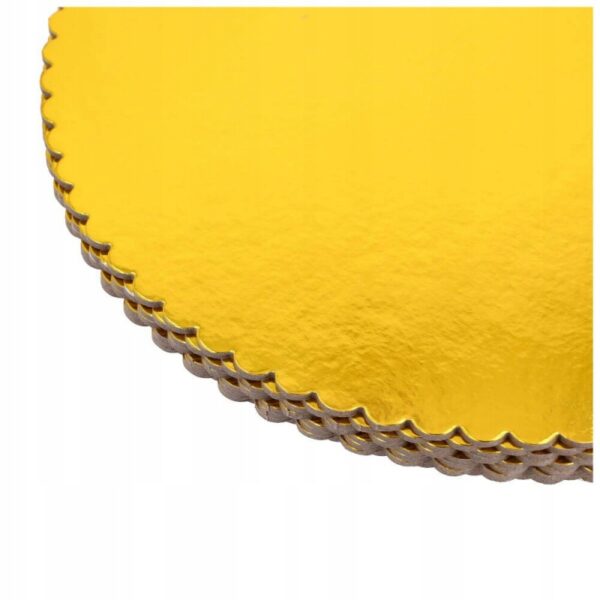 ZŁOTY PODKŁAD POD TORT CIASTO - Sztywny Karbowany - 30 cm