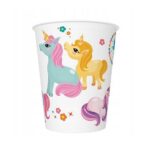 KUBKI KUBECZKI PAPIEROWE Tęczowe Kucyki Jednorożce 250ml 8szt.