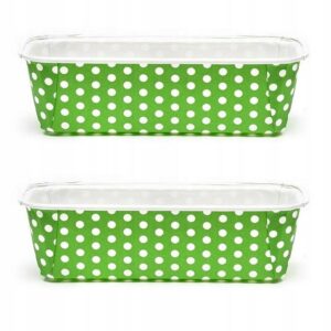 FORMY PAPIEROWE DO PIECZENIA prostokątne Polka Zielona 200x70x65 2szt