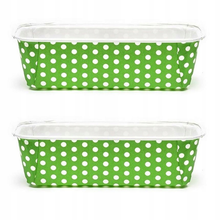 FORMY PAPIEROWE DO PIECZENIA prostokątne Polka Zielona 200x70x65 2szt