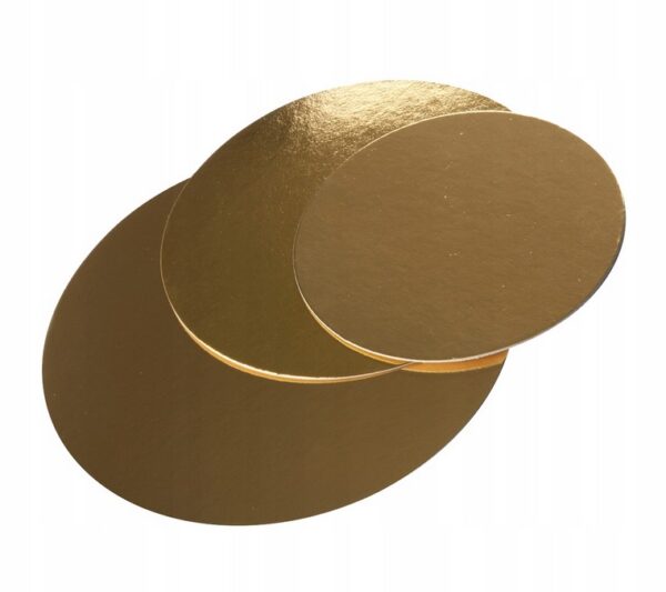 OKRĄGŁY ZŁOTY SREBRNY PODKŁAD POD TORT CIASTO 28cm x 5szt