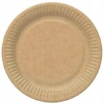 TALERZYKI PAPIEROWE Jednorazowe Eco Brązowe Kraft 23cm 8szt
