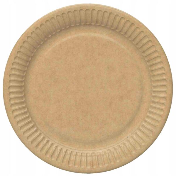TALERZYKI PAPIEROWE Jednorazowe Eco Brązowe Kraft 23cm 8szt