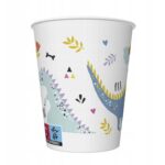 KUBKI KUBECZKI PAPIEROWE Śmieszne Dinozaury 250ml 8szt.