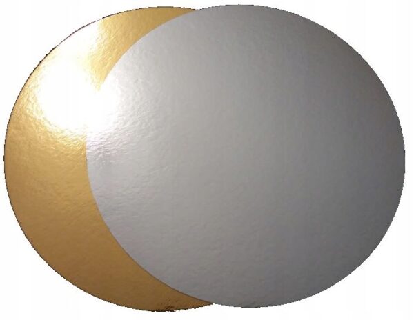 OKRĄGŁY ZŁOTY SREBRNY PODKŁAD POD TORT CIASTO 28cm x 5szt