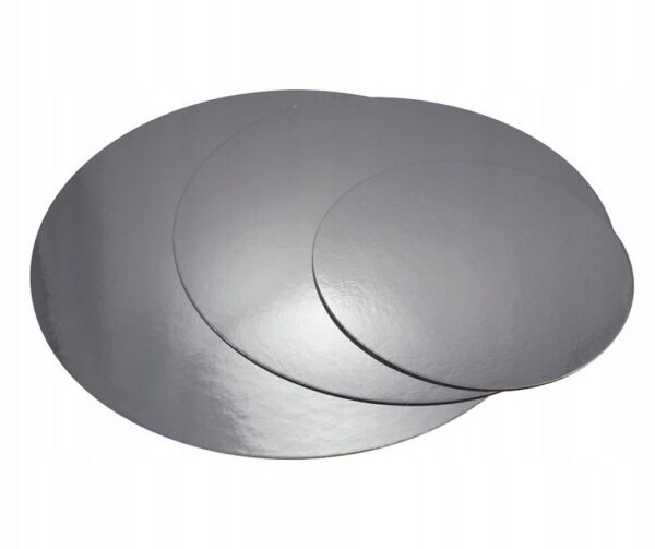 OKRĄGŁY ZŁOTY SREBRNY PODKŁAD POD TORT CIASTO 28cm x 5szt