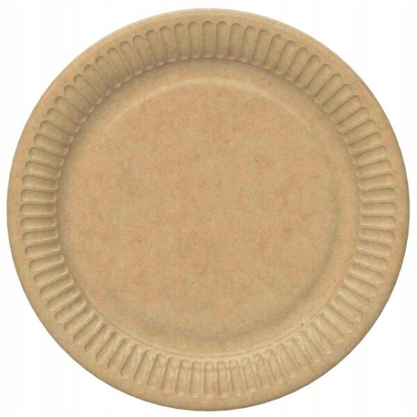 TALERZYKI PAPIEROWE Jednorazowe Eco Brązowe Kraft 23cm 8szt