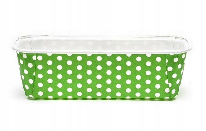 FORMY PAPIEROWE DO PIECZENIA prostokątne Polka Zielona 200x70x65 2szt