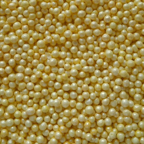POSYPKA CHRUPKI RYŻOWE PEREŁKI miękkie Perłowe Żółte 5mm 50g