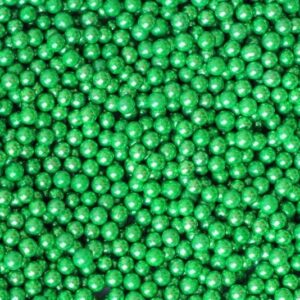 PEREŁKI CUKROWE METALIZOWANE zielone - 5mm - 50g