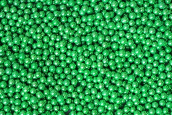 PEREŁKI CUKROWE METALIZOWANE zielone - 5mm - 50g