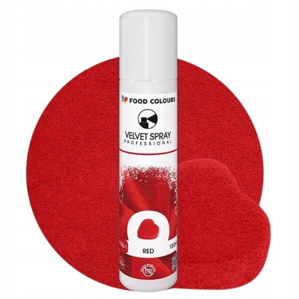 Zamsz Spożywczy W Sprayu Food Colours V10-1 VELVET SPRAY RED Czerwony 100ml