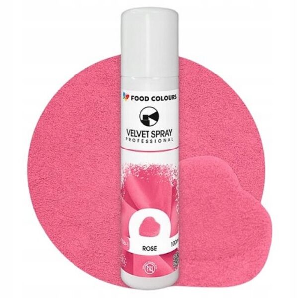 Zamsz Spożywczy W Sprayu Food Colours V15-1 VELVET SPRAY ROSE Różowy 100ml