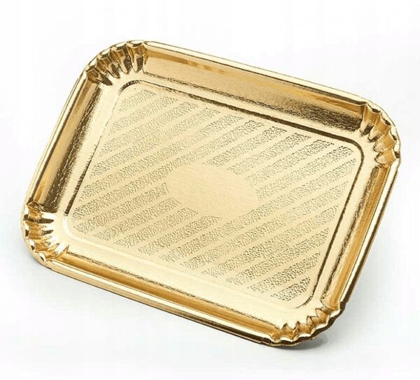 TACKA CUKIERNICZA CATERINGOWA Papierowa Złota 31x22,5cm x 5szt