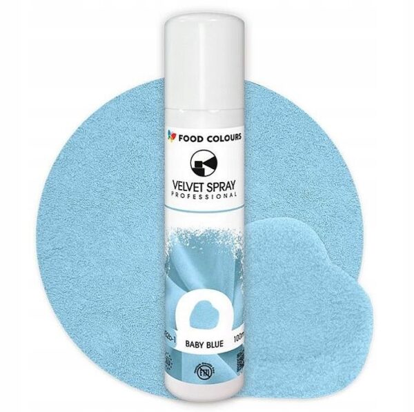Zamsz Spożywczy W Sprayu Food Colours VELVET SPRAY BABY BLUE Błękitny 100ml