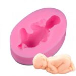 Forma Silikonowa Do Masy Lukrowej 3D Dzidziuś Niemowlę Śpiący Bobas