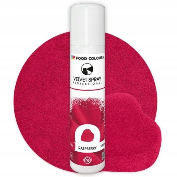 Zamsz Spożywczy W Sprayu Food Colours V16-1 VELVET SPRAY Róż Malinowy 100ml