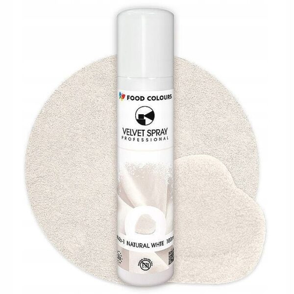 Zamsz Spożywczy W Sprayu FoodColours VELVET SPRAY NATURAL WHITE Biały 100ml