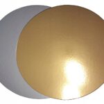OKRĄGŁY PODKŁAD Pod Tort Ciasto DWUSTRONNY złoto-srebrny 24cm - 5szt