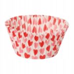 FOREMKI PAPILOTKI do muffinek czerwone różowe serca 50x35 mm 100 szt