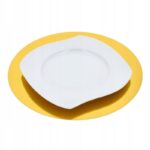 OKRĄGŁY PODKŁAD PODKŁADKA Podtalerz Pod Talerz Tort Ciasto Złoty 28 cm 1szt