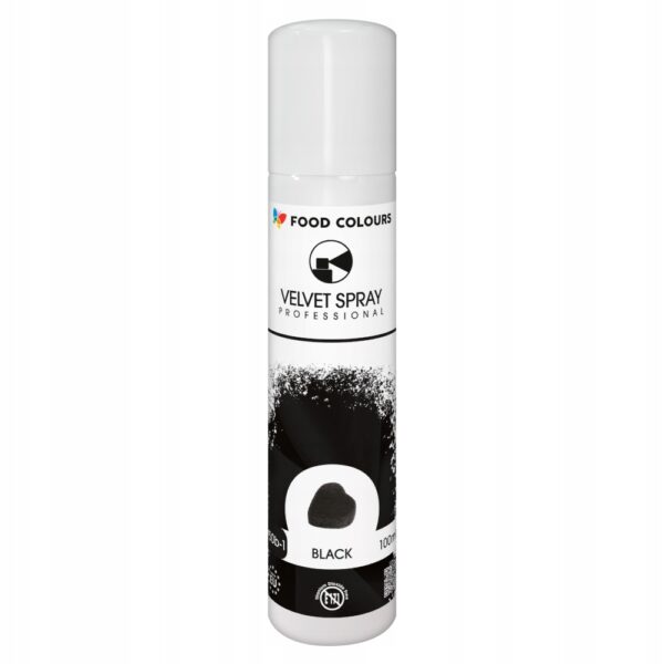 Zamsz Spożywczy W Sprayu Food Colours VELVET SPRAY BLACK Czarny 100ml