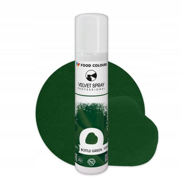 Zamsz Spożywczy W Sprayu Food Colours VELVET SPRAY Butelkowa Zieleń 100ml