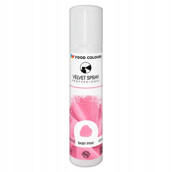 Zamsz Spożywczy W Sprayu Food Colours VELVET SPRAY BABY PINK Różowy 100ml