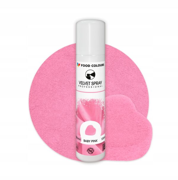 Zamsz Spożywczy W Sprayu Food Colours VELVET SPRAY BABY PINK Różowy 100ml