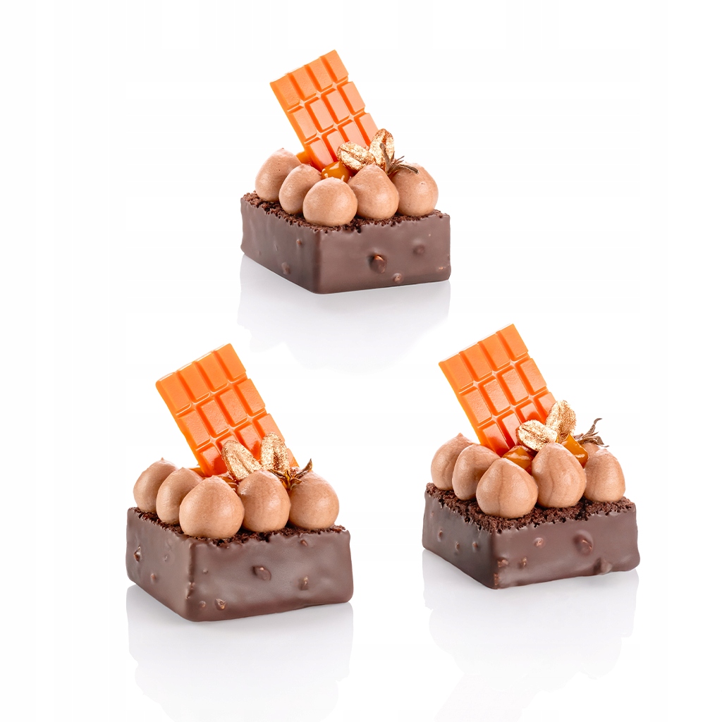 DEKORACJA CZEKOLADOWA - Mini Tabliczka Pomarańczowa 3szt