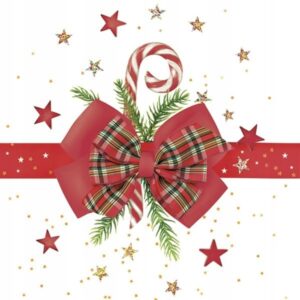 SERWETKI PAPIEROWE 3-warstwowe 33x33cm 20szt Święta Kokarda Laska