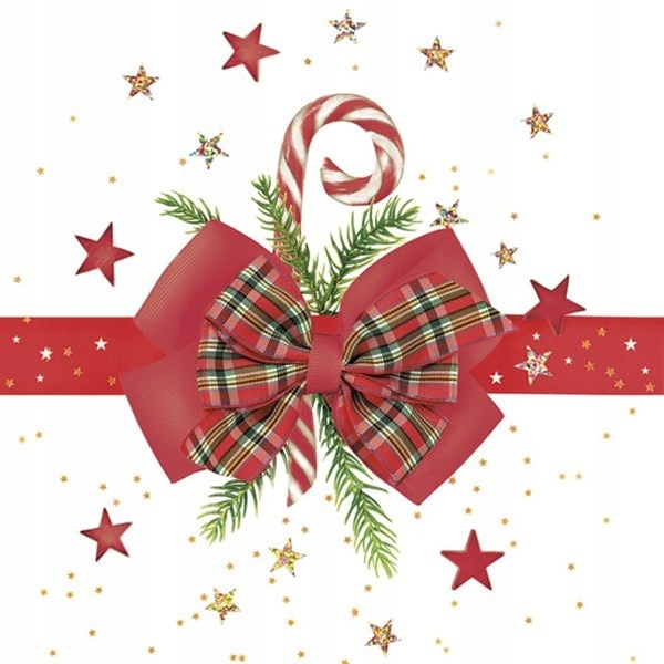 SERWETKI PAPIEROWE 3-warstwowe 33x33cm 20szt Święta Kokarda Laska