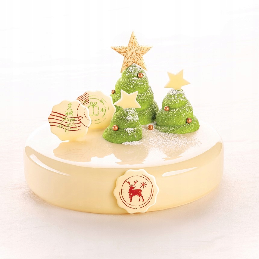 DEKORACJA CZEKOLADOWA CZEKOLADKI świąteczne gwiazdki biało-złote 6szt