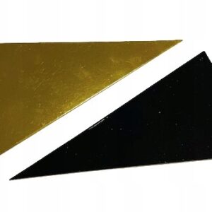 BANKIETÓWKI POD MONOPORCJE dwustronne złoto-czarne trójkątne 15,5x7cm 10szt