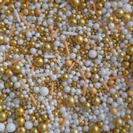 POSYPKA CUKROWA Perełki MIX biało-złoty z karmelem MIX - 50g - obrazek 2