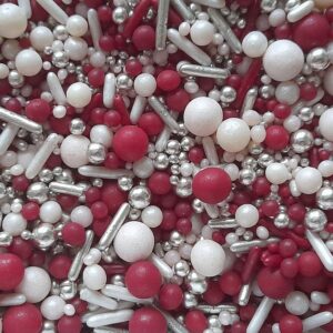 POSYPKA CUKROWA Perełki MIX biało-bordowy - 50g