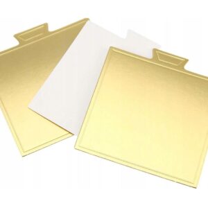 PODKŁADY BANKIETÓWKI POD MONOPORCJE kwadratowe złote 9x9cm 10szt