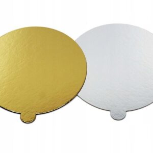 PODKŁADY BANKIETÓWKI POD MONOPORCJE dwustronne złoto-srebrne 8cm 10szt