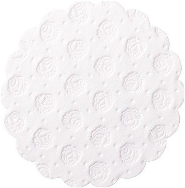 OZDOBNE SERWETKI PAPIEROWE Białe w róże pod filiżankę, ciasto 9cm 25 szt