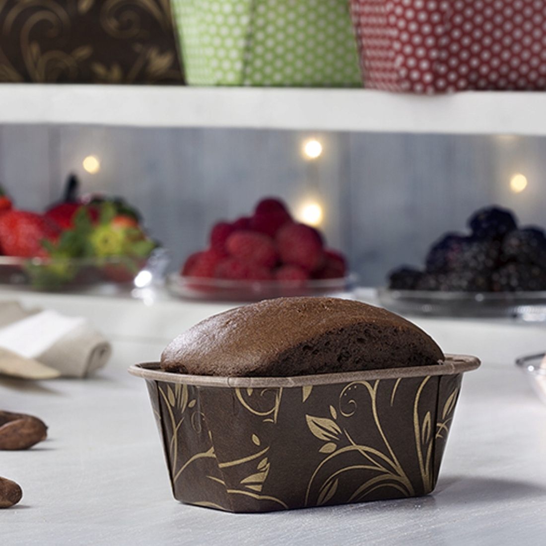 FORMA PAPIEROWA DO PIECZENIA prostokątna Plumpy Złoty Wzór 155x55x60 1szt